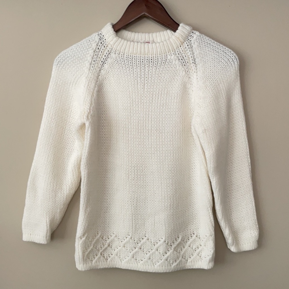 Vintage wool blend white sweater